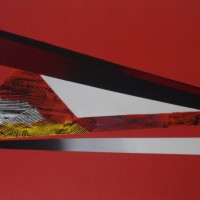 Triangolo protagonista, tecnica mista su tela, 70x100, 2009